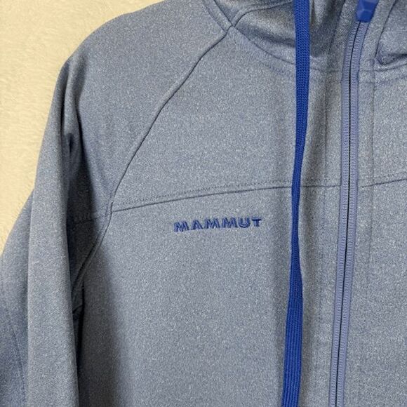 Mammut Runbold ML Hooded Jacket Midweight Performance Fleece Blue Men's Small - Picture 3 of 13